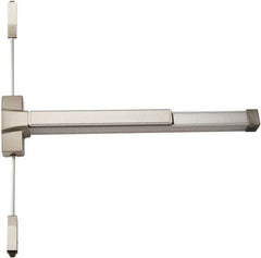 PDQ - Fire Rated, Nonhanded, Surface Vertical Rod - Antimicrobial Coated, Satin Stainless Steel Finish, 27 to 36" Door Width, Grade 1 - Apex Tool & Supply