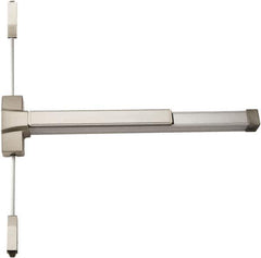 PDQ - Nonhanded, Surface Vertical Rod - Antimicrobial Coated, Satin Stainless Steel Finish, 30 to 36" Door Width, Grade 1 - Apex Tool & Supply