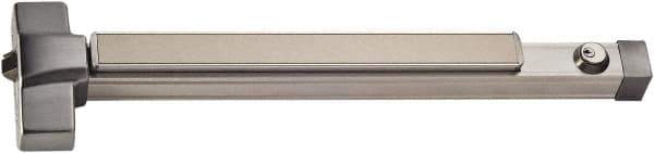 PDQ - 33 to 48" Wide Door Range, Antimicrobial, Satin Stainless Steel Finish Fire Rated Rim Exit Push Bar - Fits 37 to 48" Door - Apex Tool & Supply