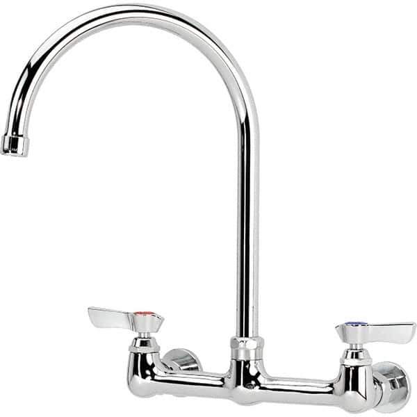 Krowne - Wall Mount, Service Sink Faucet without Spray - Two Handle, Blade Handle, Gooseneck Spout, No Drain - Apex Tool & Supply