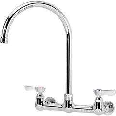 Krowne - Wall Mount, Service Sink Faucet without Spray - Two Handle, Blade Handle, Gooseneck Spout, No Drain - Apex Tool & Supply