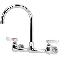 Krowne - Wall Mount, Service Sink Faucet without Spray - Two Handle, Blade Handle, Gooseneck Spout, No Drain - Apex Tool & Supply