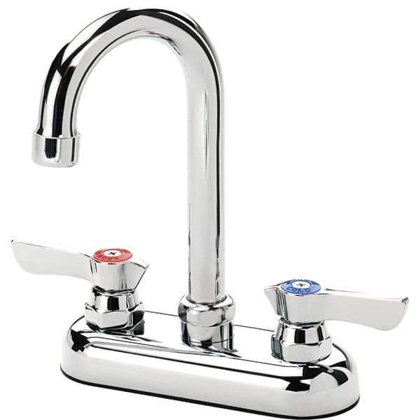 Krowne - Deck Mount, Bar and Hospitality Faucet without Spray - Two Handle, Color Coded Handle, Gooseneck Spout, No Drain - Apex Tool & Supply