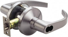 PDQ - Heavy Duty Storeroom Lever Lockset - 2-3/4" Back Set, Small Format I/C Less Cylinder, Zinc, Antimicrobial Coated, Satin Chrome Plated Finish - Apex Tool & Supply