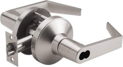PDQ - Heavy Duty Storeroom Lever Lockset - 2-3/4" Back Set, Small Format I/C Less Cylinder, Zinc, Antimicrobial Coated, Satin Chrome Plated Finish - Apex Tool & Supply