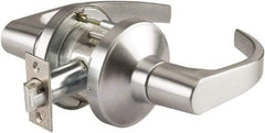 PDQ - Heavy Duty Classroom Lever Lockset - 2-3/4" Back Set, Small Format I/C Less Cylinder, Zinc, Antimicrobial Coated, Satin Chrome Plated Finish - Apex Tool & Supply