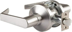 PDQ - Heavy Duty Classroom Lever Lockset - 2-3/4" Back Set, Small Format I/C Less Cylinder, Zinc, Antimicrobial Coated, Satin Chrome Plated Finish - Apex Tool & Supply