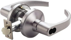 PDQ - Heavy Duty Storeroom Lever Lockset - 2-3/4" Back Set, Small Format I/C Less Cylinder, Zinc, Antimicrobial Coated, Satin Chrome Plated Finish - Apex Tool & Supply