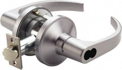 PDQ - Heavy Duty Entrance Lever Lockset - 2-3/4" Back Set, Small Format I/C Less Cylinder, Zinc, Antimicrobial Coated, Satin Chrome Plated Finish - Apex Tool & Supply