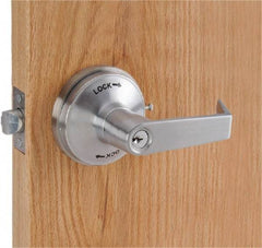 PDQ - Heavy Duty Classroom Intruder Lever Lockset - 2-3/4" Back Set, Small Format I/C Less Cylinder, Zinc, Satin Chrome Plated Finish - Apex Tool & Supply