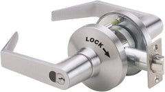 PDQ - Heavy Duty Classroom Intruder Lever Lockset - 2-3/4" Back Set, Small Format I/C Less Cylinder, Zinc, Antimicrobial Coated, Satin Chrome Plated Finish - Apex Tool & Supply