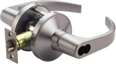 PDQ - Heavy Duty Entry Lever Lockset - 2-3/4" Back Set, Small Format I/C Less Cylinder, Zinc, Antimicrobial Coated, Satin Chrome Plated Finish - Apex Tool & Supply