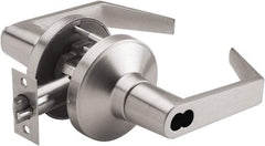 PDQ - Heavy Duty Entry Lever Lockset - 2-3/4" Back Set, Small Format I/C Less Cylinder, Zinc, Antimicrobial Coated, Satin Chrome Plated Finish - Apex Tool & Supply