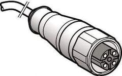 Telemecanique Sensors - 4 Amp, M12 4 Pin Female Straight Cordset Sensor and Receptacle - 250 VAC, 300 VDC, 5m Cable Length, IP69K Ingress Rating - Apex Tool & Supply