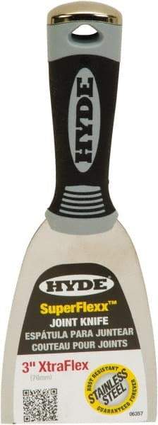 Hyde Tools - 3" Wide Spring Blade Stainless Steel Joint Knife - Flexible, Plastic Handle - Apex Tool & Supply