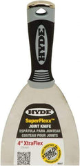 Hyde Tools - 4" Wide Spring Blade Stainless Steel Joint Knife - Flexible, Plastic Handle - Apex Tool & Supply