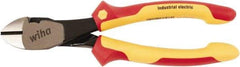Wiha - 8" OAL, 0.098" Capacity, Diagonal Cutter - Cushion Grip Handle - Apex Tool & Supply