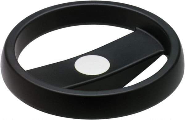 Elesa - 7.87", 2 Spoke Handwheel - 1.18" Hub, High Impact Strength Technopolymer, Black Matte Finish - Apex Tool & Supply