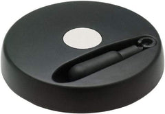 Elesa - 4.92" Diam, Technopolymer Handwheel with Fold Away Handle - 1.02" Hub Diam - Apex Tool & Supply