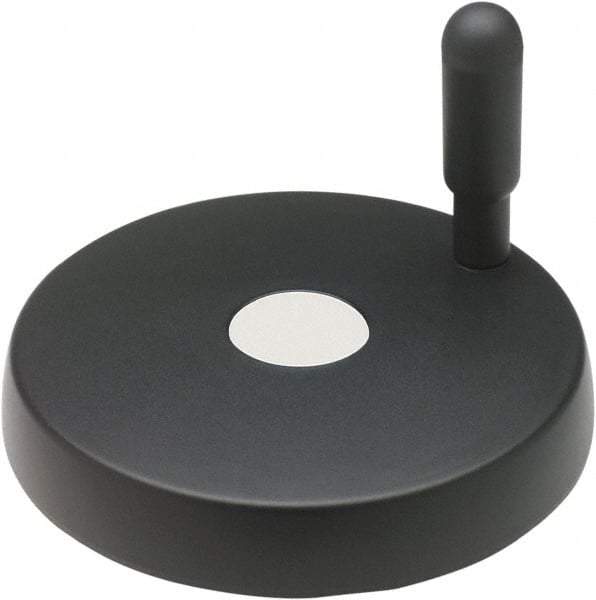 Elesa - 6.93" Diam, Technopolymer Handwheel with Handle - 1.38" Hub Diam - Apex Tool & Supply