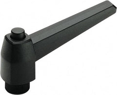 Elesa - 1/2-13, Glass Fiber Reinforced Technopolymer Adjustable Clamping Handle - 4.49" OAL, 2.56" High, .79" Hole Depth - Apex Tool & Supply
