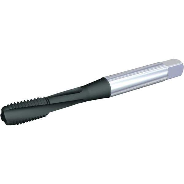 Kennametal - M12x1.75 Metric 3 Flute 6H Modified Bottoming Spiral Flute Tap - Powdered Metal, TiN/CrC/C Finish, 85.9mm OAL, Right Hand Flute, Right Hand Thread, D6, Series T662 - Apex Tool & Supply