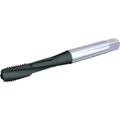 Kennametal - M7x1.00 Metric 3 Flute Modified Bottoming Spiral Flute Tap - Powdered Metal, TiN/CrC/C Finish, 69.2mm OAL, Right Hand Flute, Right Hand Thread, D5, Series T662 - Apex Tool & Supply