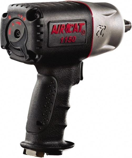 AIRCAT - 1/2" Drive, 9,000 RPM, 900 Ft/Lb Torque Impact Wrench - Pistol Grip Handle, 1,400 IPM, 8 CFM, 90 psi, 1/4" NPT Inlet - Apex Tool & Supply