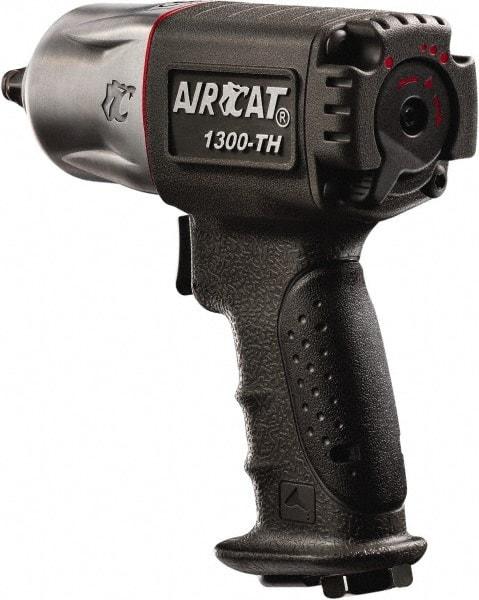 AIRCAT - 1/2" Drive, 10,000 RPM, 350 Ft/Lb Torque Impact Wrench - Pistol Grip Handle, 1,650 IPM, 6 CFM, 90 psi, 1/4" NPT Inlet - Apex Tool & Supply