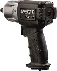 AIRCAT - 1/2" Drive, 10,000 RPM, 350 Ft/Lb Torque Impact Wrench - Pistol Grip Handle, 1,650 IPM, 6 CFM, 90 psi, 1/4" NPT Inlet - Apex Tool & Supply