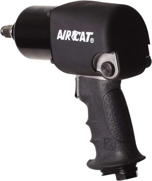 AIRCAT - 1/2" Drive, 9,500 RPM, 725 Ft/Lb Torque Impact Wrench - Pistol Grip Handle, 1,600 IPM, 8 CFM, 90 psi, 1/4" NPT Inlet - Apex Tool & Supply