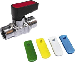 Value Collection - 3/8" Pipe, Brass Miniature Ball Valve - Inline - One Way Flow, FNPT x FNPT Ends, Wedge Handle, 250 WOG - Apex Tool & Supply