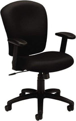Basyx - 41" High Task Chair - 26" Wide x 34-1/2" Deep, 100% Polyester Seat, Black - Apex Tool & Supply