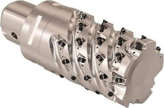 Seco - 44mm Cutting Diam, 8mm Max Depth of Cut, Modular Connection Indexable Copy End Mill - 4 Inserts, LOEX Insert, R217.94 Toolholder - Apex Tool & Supply