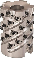 Seco - 5 Inserts, 50mm Cut Diam, 1-1/16" Arbor Diam, 57mm Max Depth of Cut, Indexable Square-Shoulder Face Mill - 0° Lead Angle, 2.7559" High, LOEX Insert Compatibility, Series Square T4-08 - Apex Tool & Supply