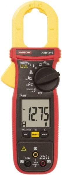 Amprobe - AMP-310, CAT III, Digital True RMS HVAC Clamp Meter with 1.1811" Clamp On Jaws - 600 VAC/VDC, 600 AC Amps, Measures Voltage, Capacitance, Current, microAmps, Resistance, Temperature - Apex Tool & Supply