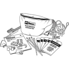 Panduit - 12 Piece Electrical Lockout Kit - Keyed Differently, Comes in Pouch - Apex Tool & Supply