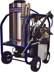 Value Collection - Electric, 25 Amp, 6 hp, 2,300 psi, 4 GPM, Hot Water Pressure Washer - General Triplex Ceramic Plunger, 50' x 3/8" Hose, 220 Max Volts - Apex Tool & Supply