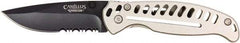 Clauss - 3" Blade, Drop Point Folding Knife - Stainless Steel - Apex Tool & Supply