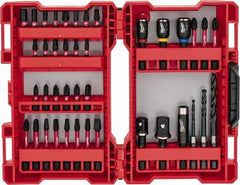 Milwaukee Tool - 40 Piece, Bit Set - 1/8 to 1/4" Hex, Phillips, Slotted, Torx, Square Point - Apex Tool & Supply