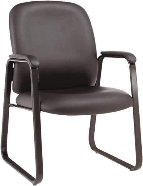 ALERA - Black Leather Guest Chair - 24-1/8" Wide x 36-5/8" High - Apex Tool & Supply