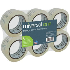 Universal One - 48mm Wide x 3mm Thick x 50m Long, 33100 Box Sealing & Label Protection Tape - Clear - Apex Tool & Supply