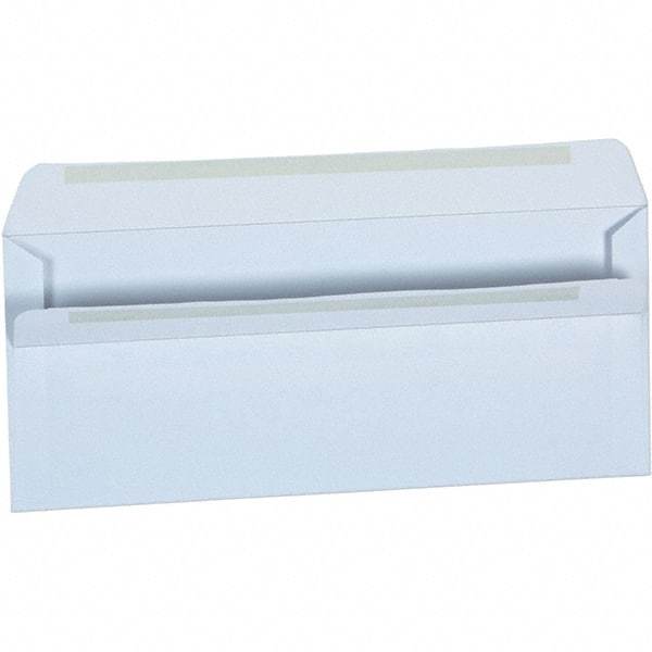 Universal One - 4.13" Long x 9.63" Wide Self Seal Business Envelope - White - Apex Tool & Supply