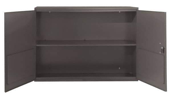 Durham - 1 Shelf Wall Storage Cabinet - Steel, 33-3/4" Wide x 11-7/8" Deep x 23-7/8" High, Gray - Apex Tool & Supply