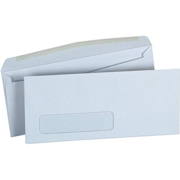 UNIVERSAL - 4.13" Long x 9.63" Wide Gummed Flap Plain White Envelope with Window - White - Apex Tool & Supply