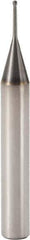 Seco - 0.5mm Diam, 0.5mm LOC, 2 Flute Solid Carbide Ball End Mill - MEGA-T Finish, Single End, 50mm OAL, 6mm Shank Diam, Spiral Flute - Apex Tool & Supply