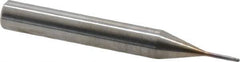 Seco - 1mm Diam, 1mm LOC, 2 Flute Solid Carbide Ball End Mill - MEGA-T Finish, Single End, 50mm OAL, 6mm Shank Diam, Spiral Flute - Apex Tool & Supply