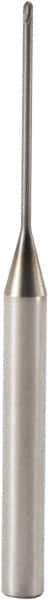 Seco - 1mm Diam, 1mm LOC, 2 Flute Solid Carbide Ball End Mill - MEGA-T Finish, Single End, 50mm OAL, 6mm Shank Diam, Spiral Flute - Apex Tool & Supply