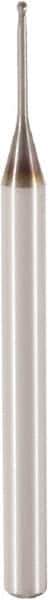 Seco - 0.6mm Diam, 0.6mm LOC, 2 Flute Solid Carbide Ball End Mill - MEGA-T Finish, Single End, 40mm OAL, 3mm Shank Diam, Spiral Flute - Apex Tool & Supply