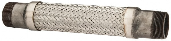 Made in USA - 12" OAL, 1-1/2" ID, 410 Max psi, Flexible Metal Hose Assembly - Apex Tool & Supply